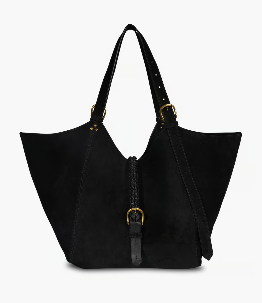 Genuine Leather Shopper - Black & Bronze