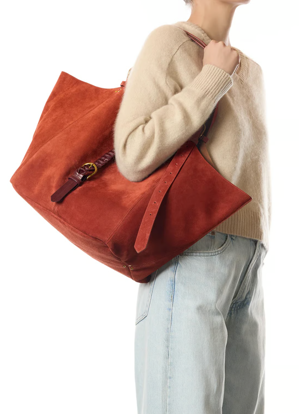 Genuine Leather Shopper - Black & Bronze