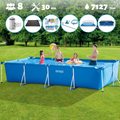 Premium Rectangular Family Swimming Pool with Filter Pump - (450x220x84cm)